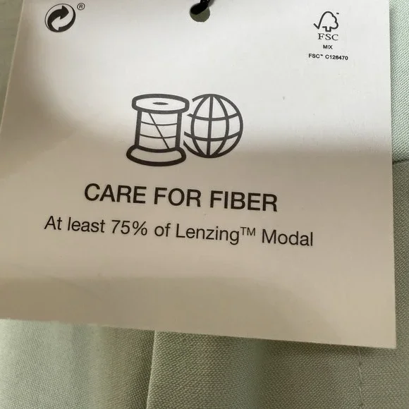 Zara Wide Leg Trousers Women's Small Lime Green High Waisted Modal Full Length - Picture 7 of 10